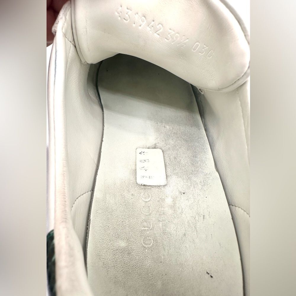 Gucci Ace Bee Embroidered Sneakers White leather Web Stripe Size EU 39.5 US 9.5 - Picture 8 of 14